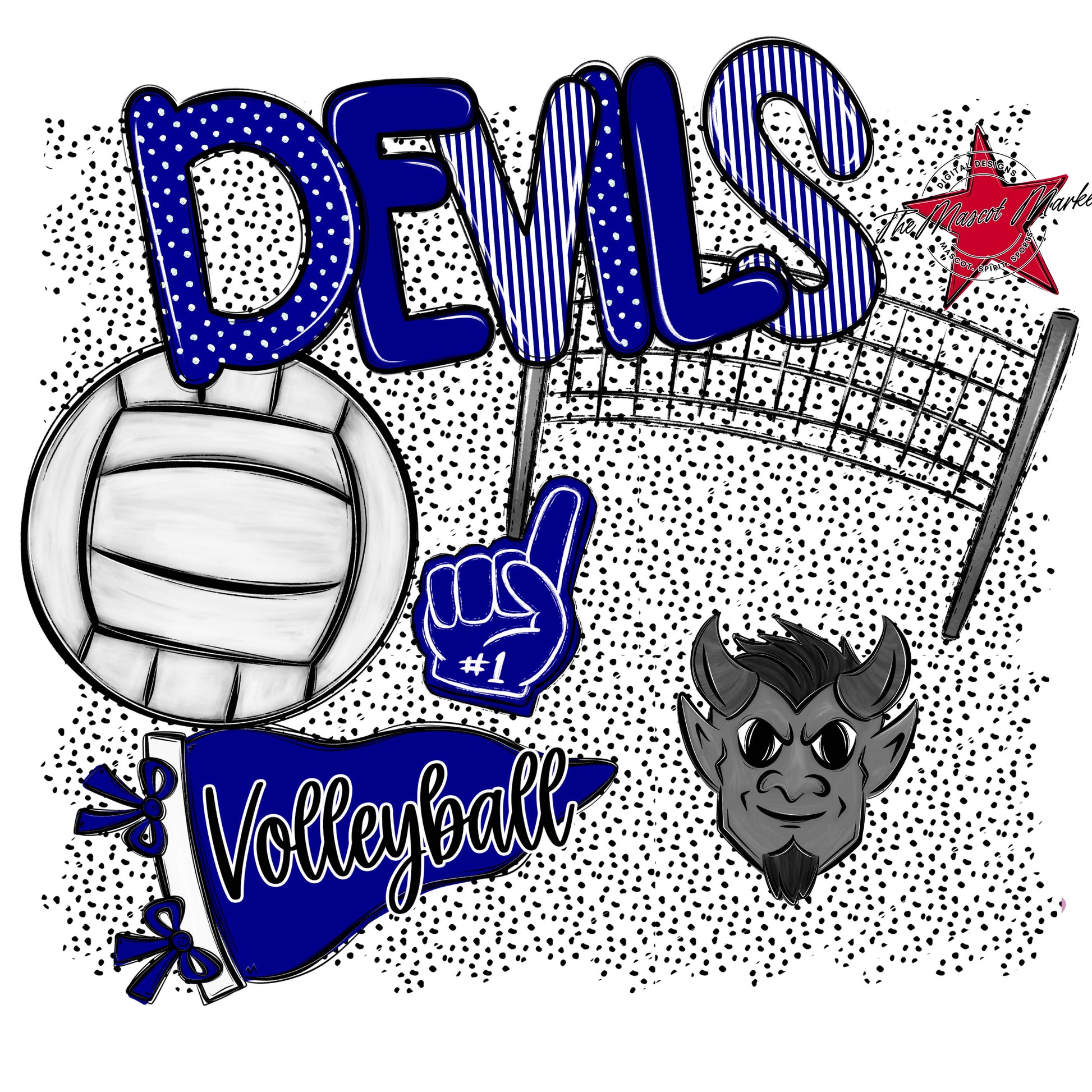 Devils Volleyball Spirit-Blue