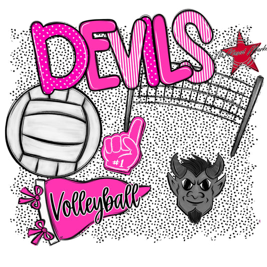 Devils Volleyball Spirit-Pink