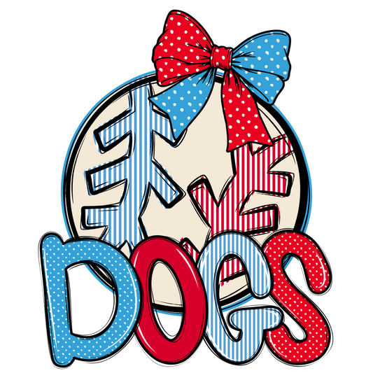 Dogs Baseball-Softball Spirit Design-Carolina Blue & Red
