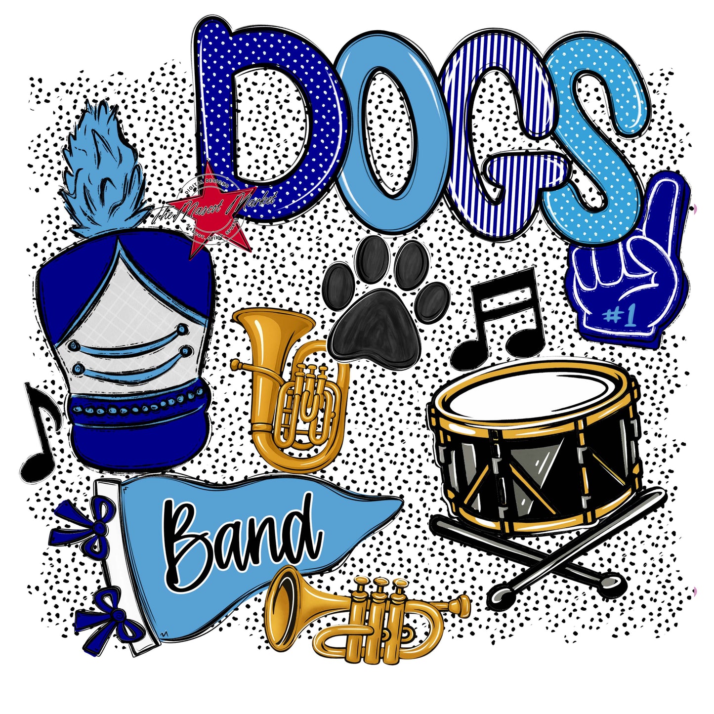 Dogs Band Spirit-Blue & Carolina Blue