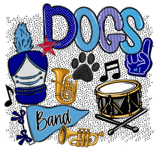 Dogs Band Spirit-Blue & Carolina Blue