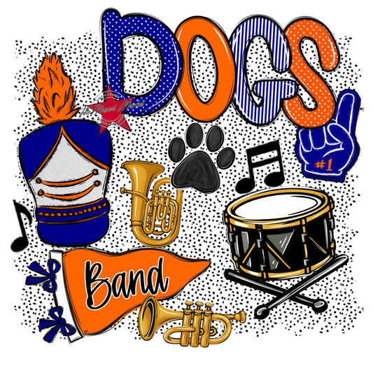 Dogs Band Spirit-Blue & Orange