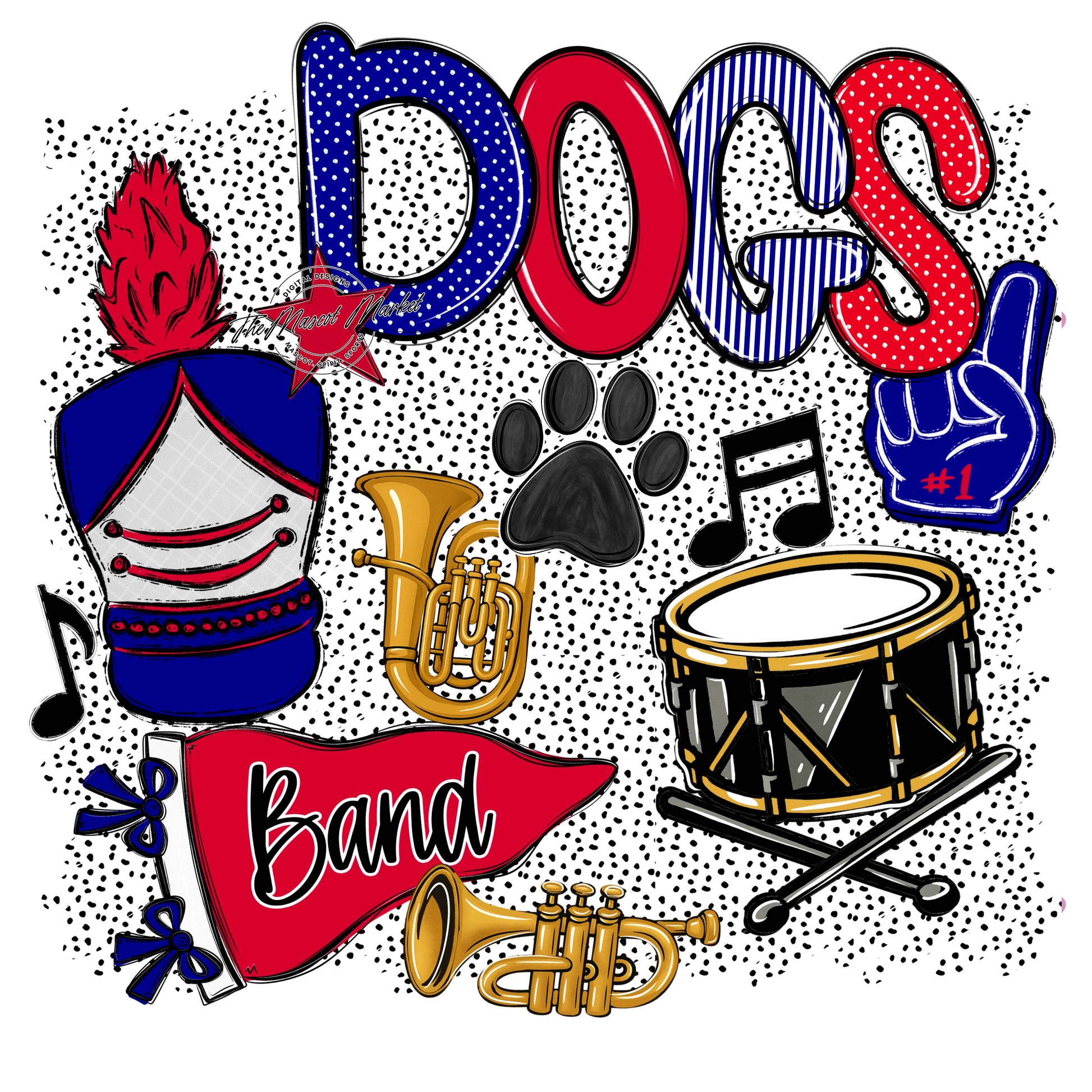 Dogs Band Spirit-Blue & Red