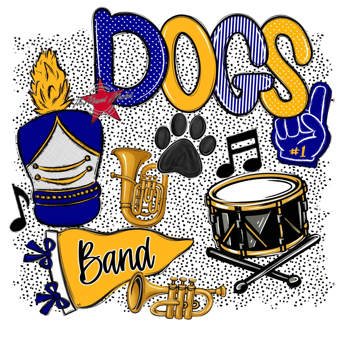 Dogs Band Spirit-Blue & Yellow