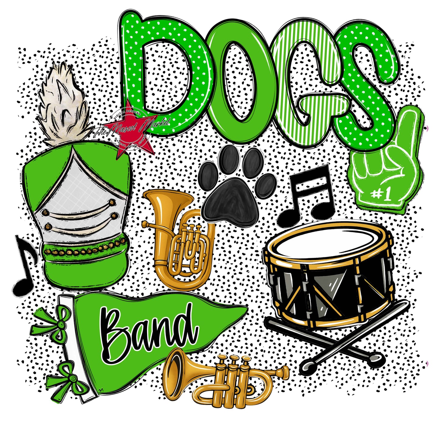 Dogs Band Spirit-Bright Green