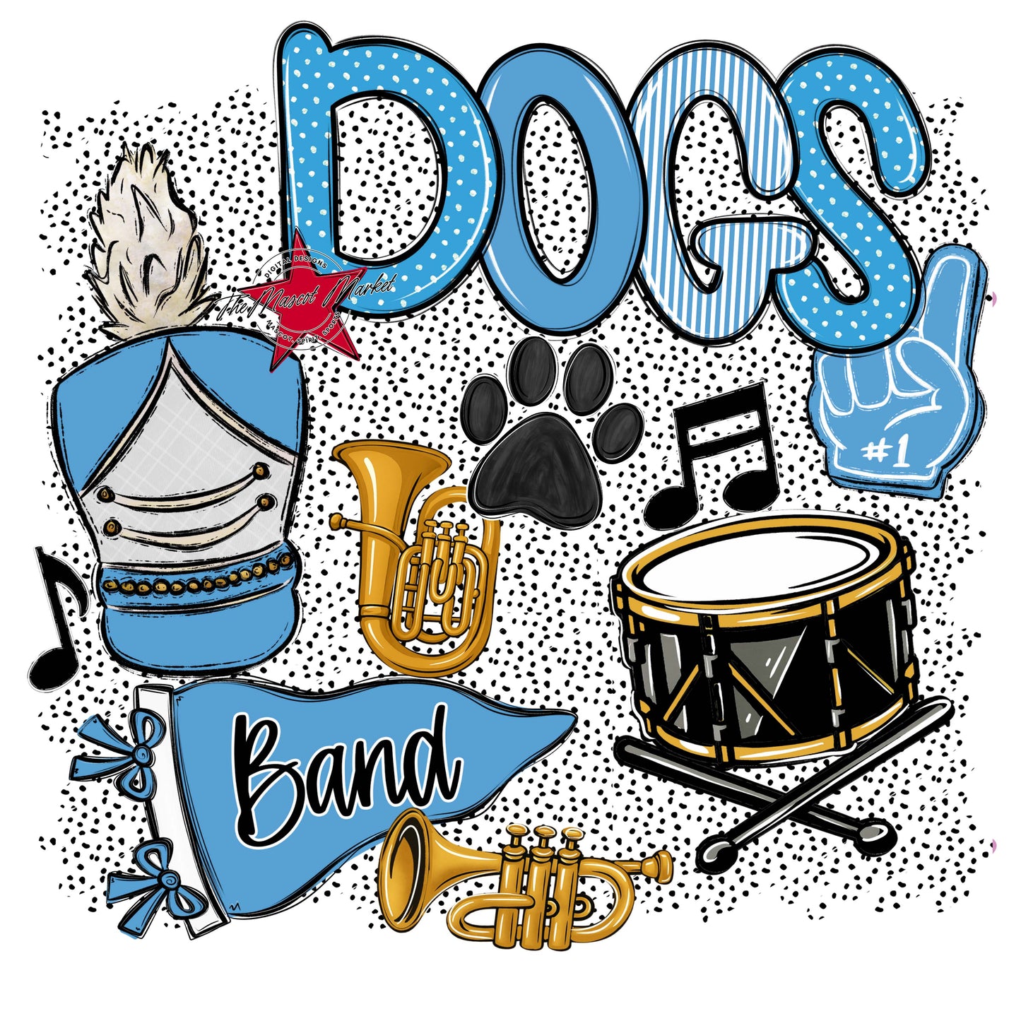Dogs Band Spirit-Carolina Blue