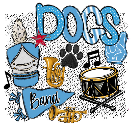 Dogs Band Spirit-Carolina Blue