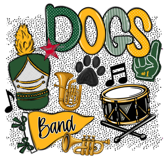 Dogs Band Spirit-Green & Yellow