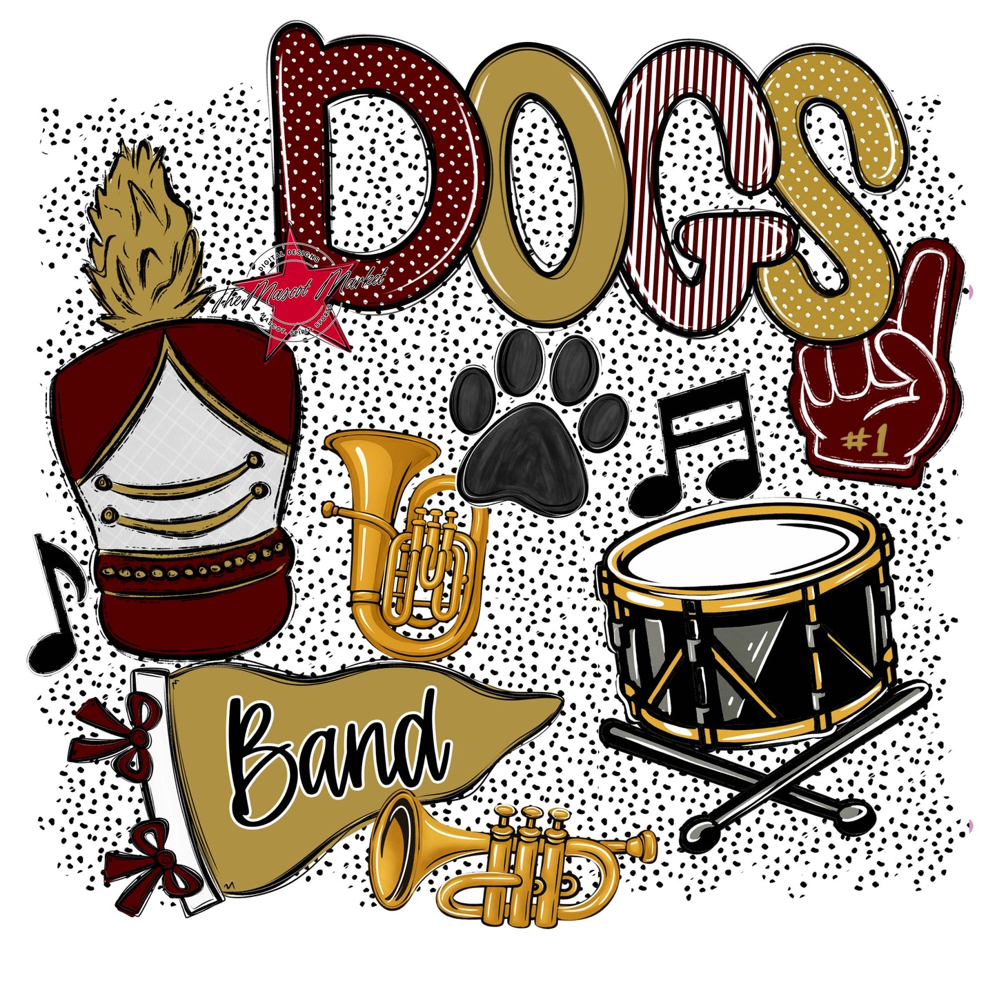 Dogs Band Spirit-Maroon & Gold