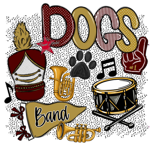 Dogs Band Spirit-Maroon & Gold