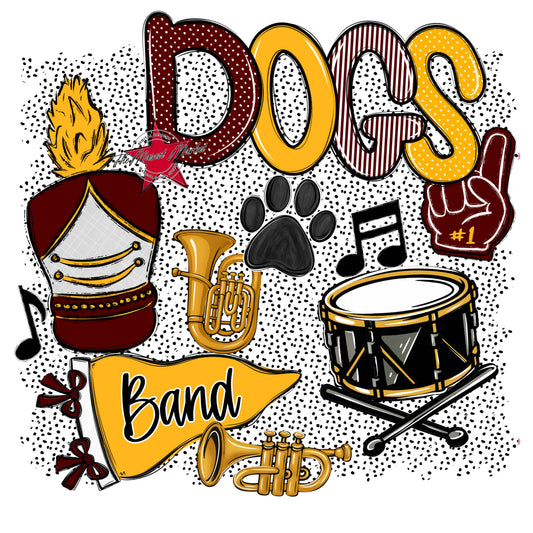 Dogs Band Spirit-Maroon & Yellow