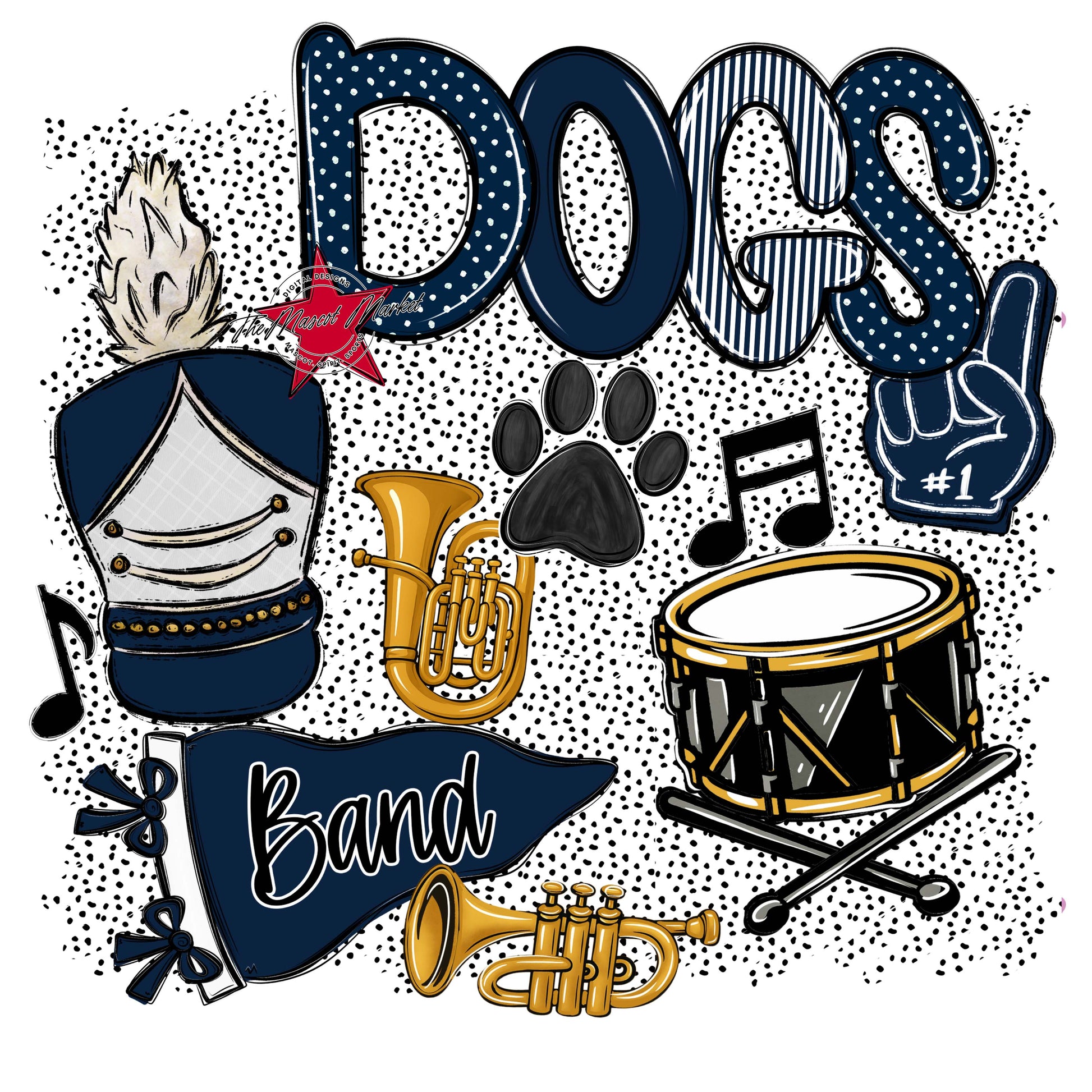Dogs Band Spirit-Navy
