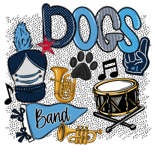 Dogs Band Spirit-Navy & Carolina Blue