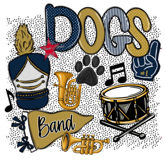 Dogs Band Spirit-Navy & Gold