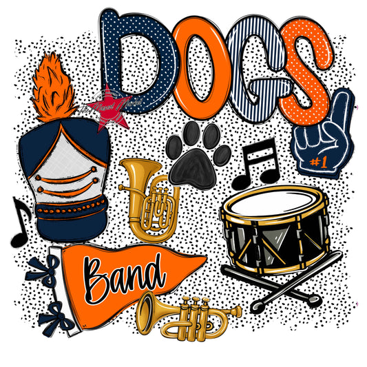 Dogs Band Spirit-Navy & Orange