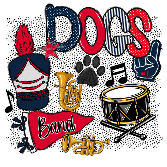 Dogs Band Spirit-Navy & Red