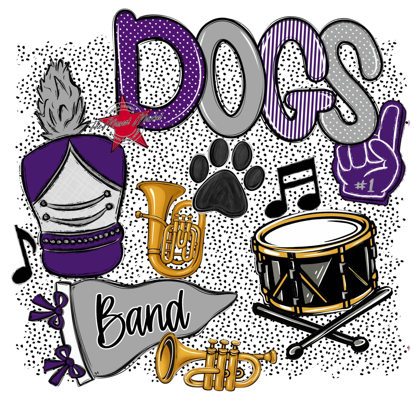 Dogs Band Spirit-Purple & Grey