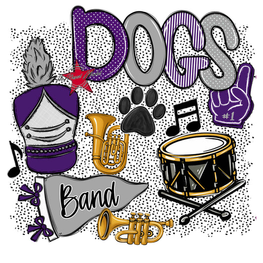 Dogs Band Spirit-Purple & Grey