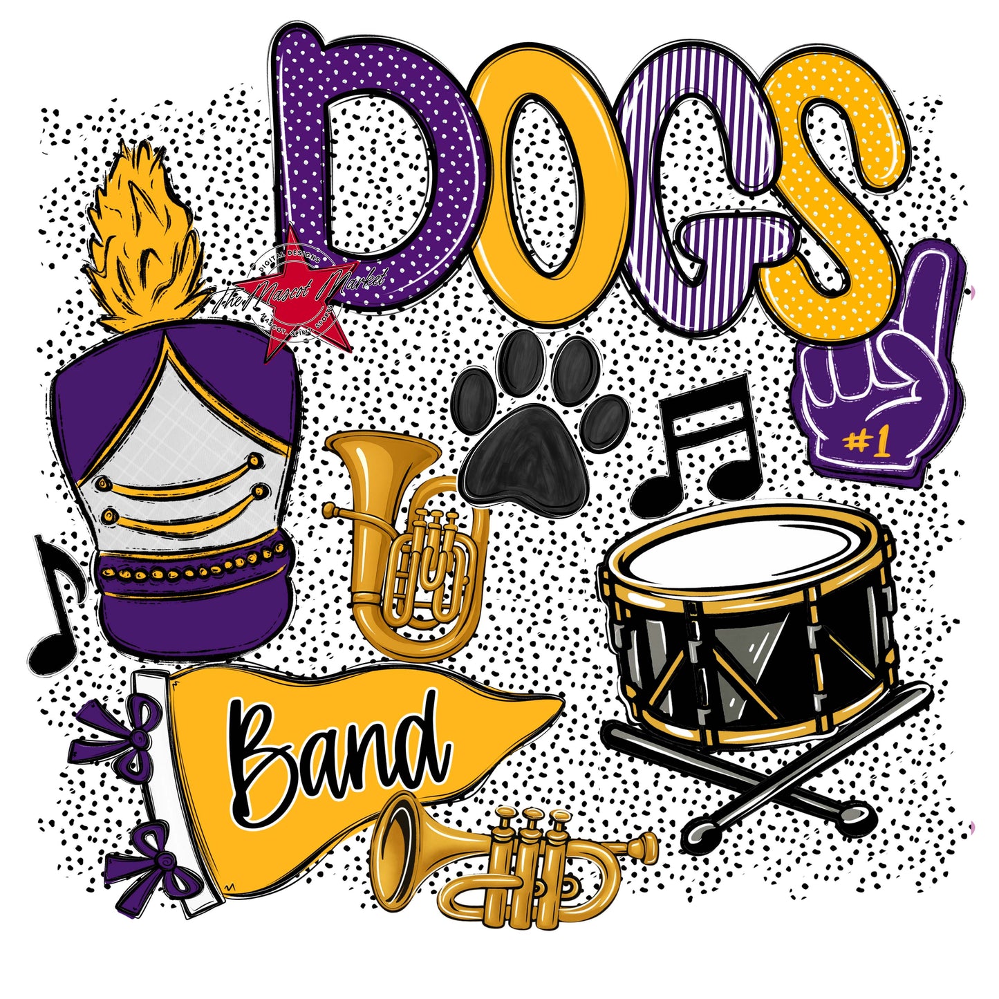 Dogs Band Spirit-Purple & Yellow
