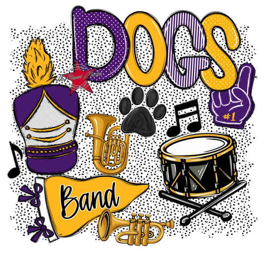 Dogs Band Spirit-Purple & Yellow