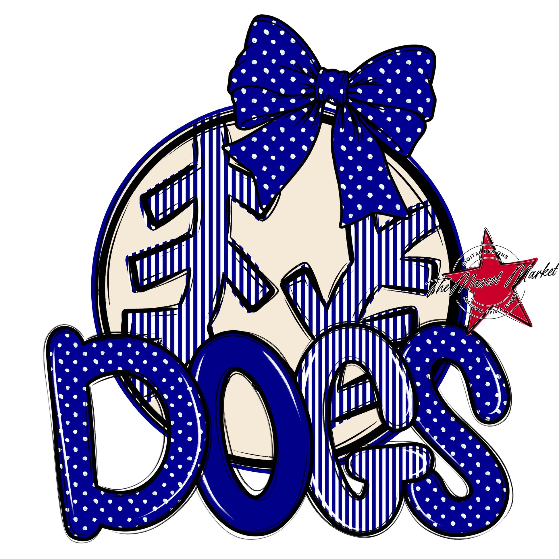 Dogs Baseball-Softball Spirit Design-Blue