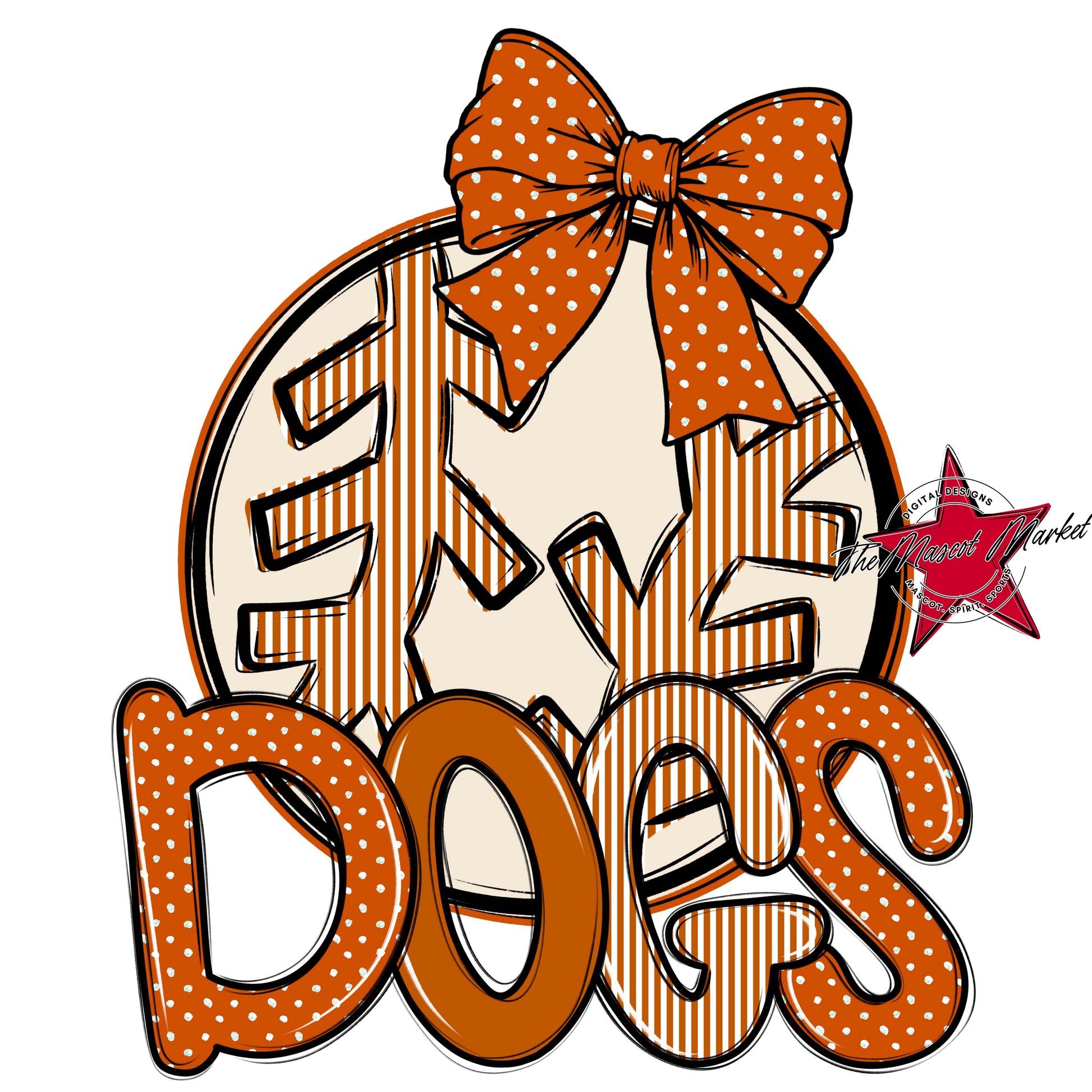 Dogs Baseball-Softball Spirit Design-Burnt Orange
