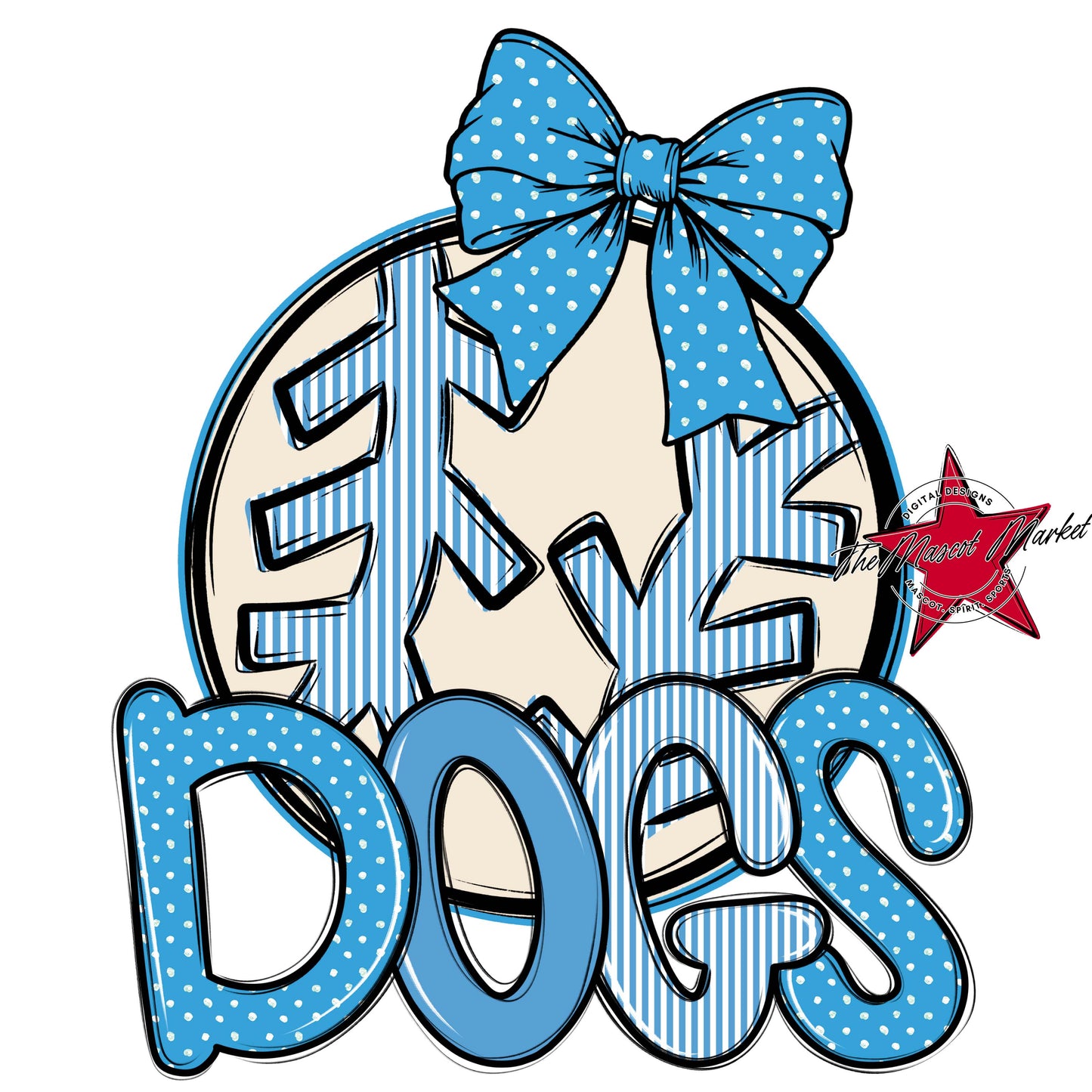 Dogs Baseball-Softball Spirit Design-Carolina Blue