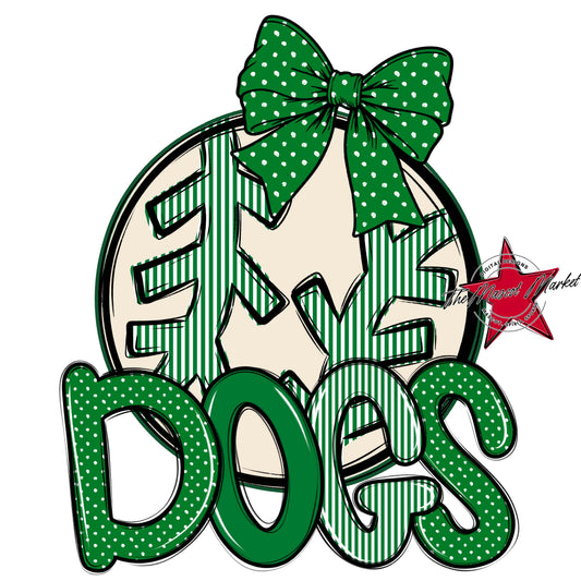 Dogs Baseball-Softball Spirit Design-Kelly Green