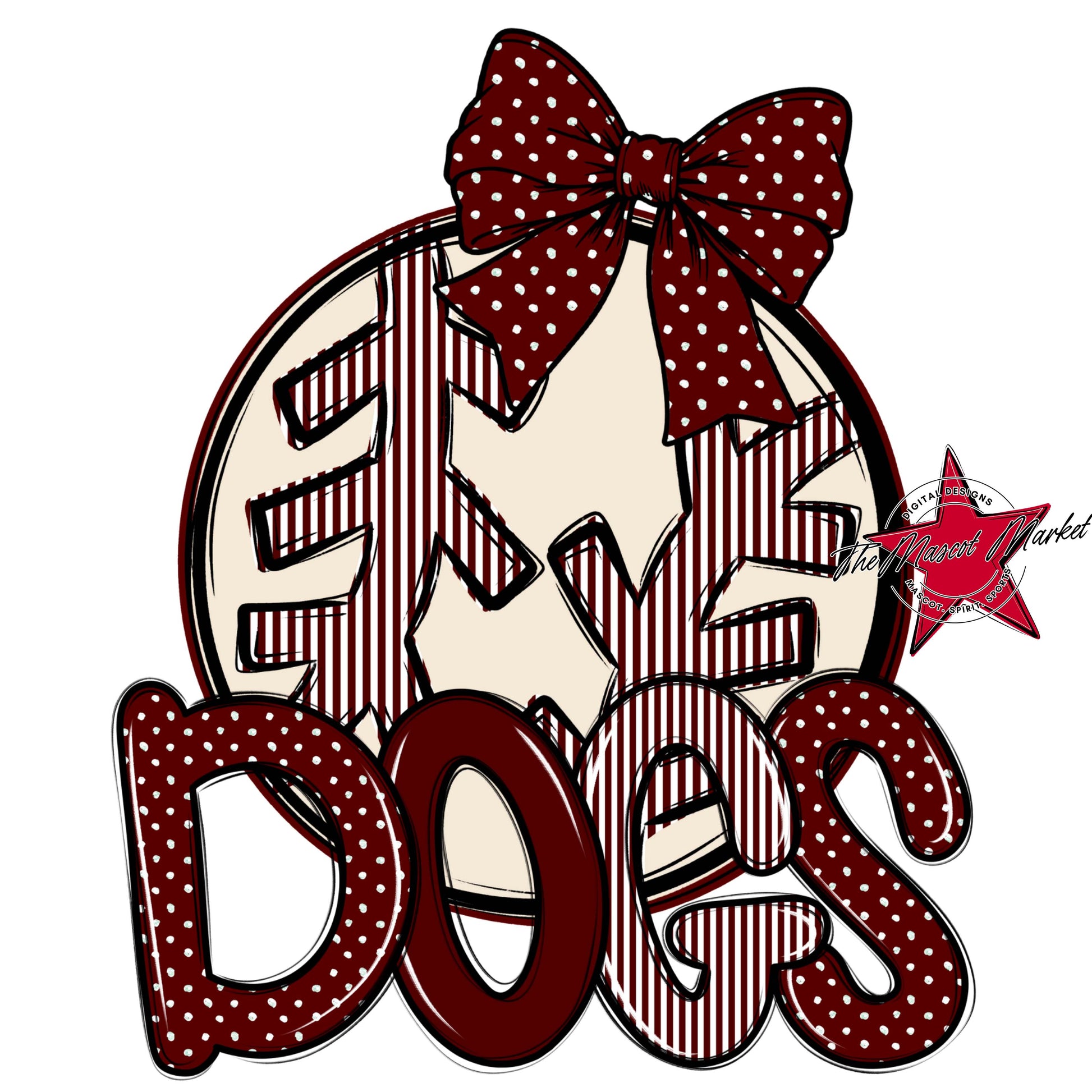 Dogs Baseball-Softball Spirit Design-Maroon
