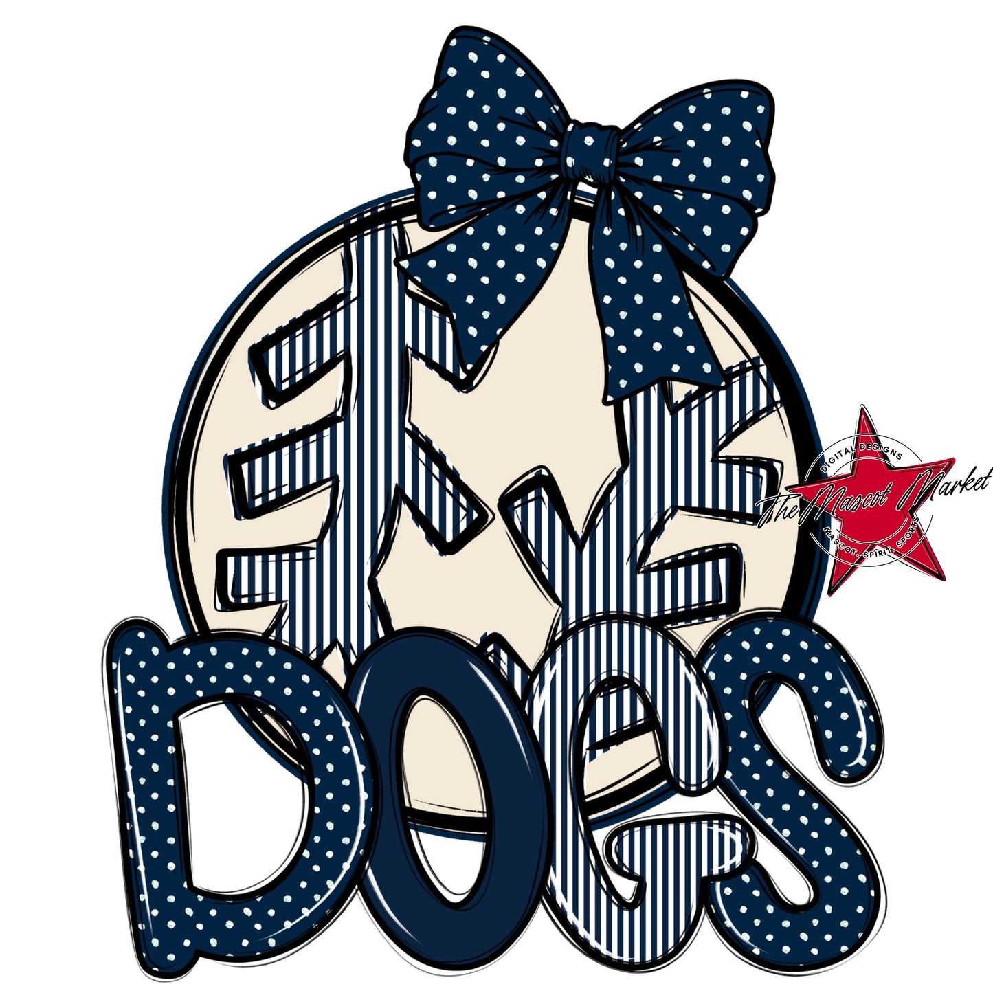 Dogs Baseball-Softball Spirit Design-Navy