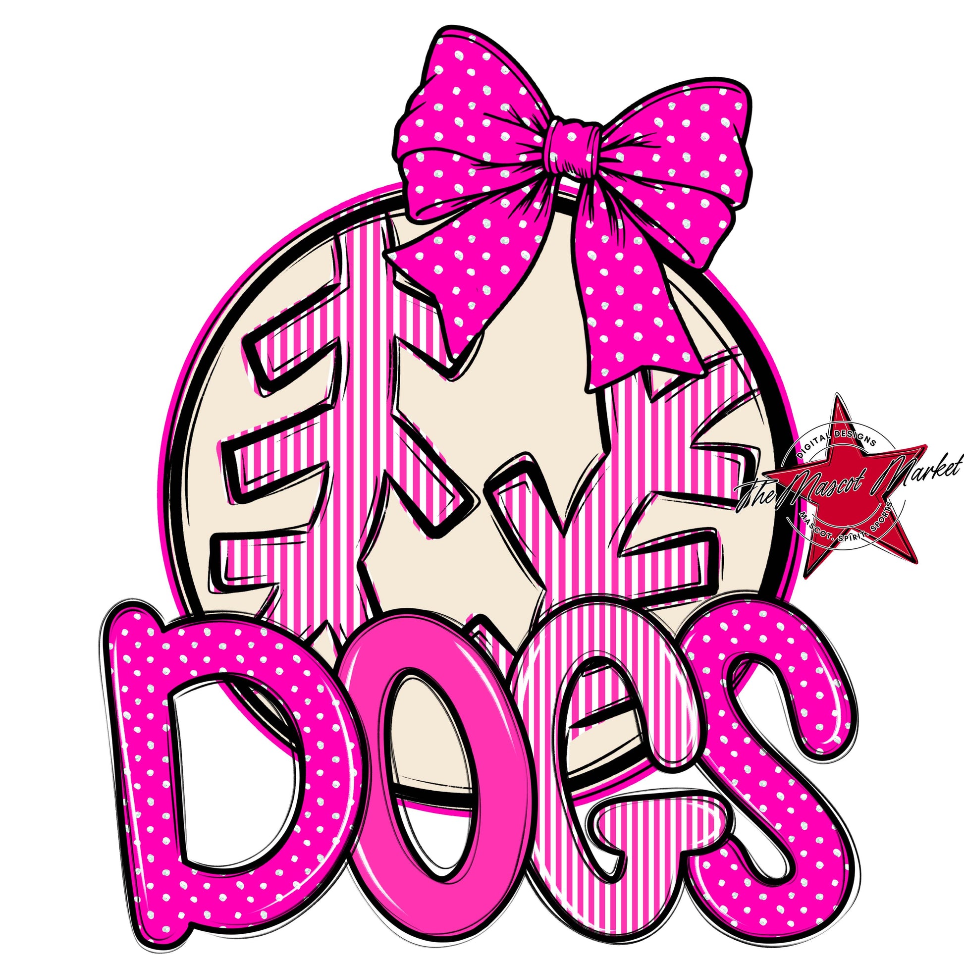 Dogs Baseball-Softball Spirit Design-Pink