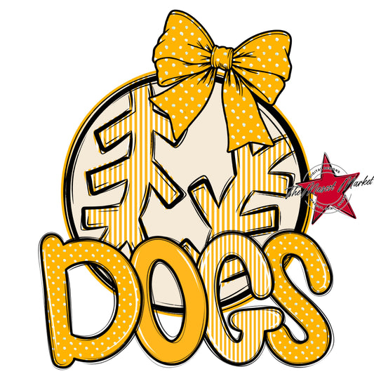Dogs Baseball-Softball Spirit Design-Yellow