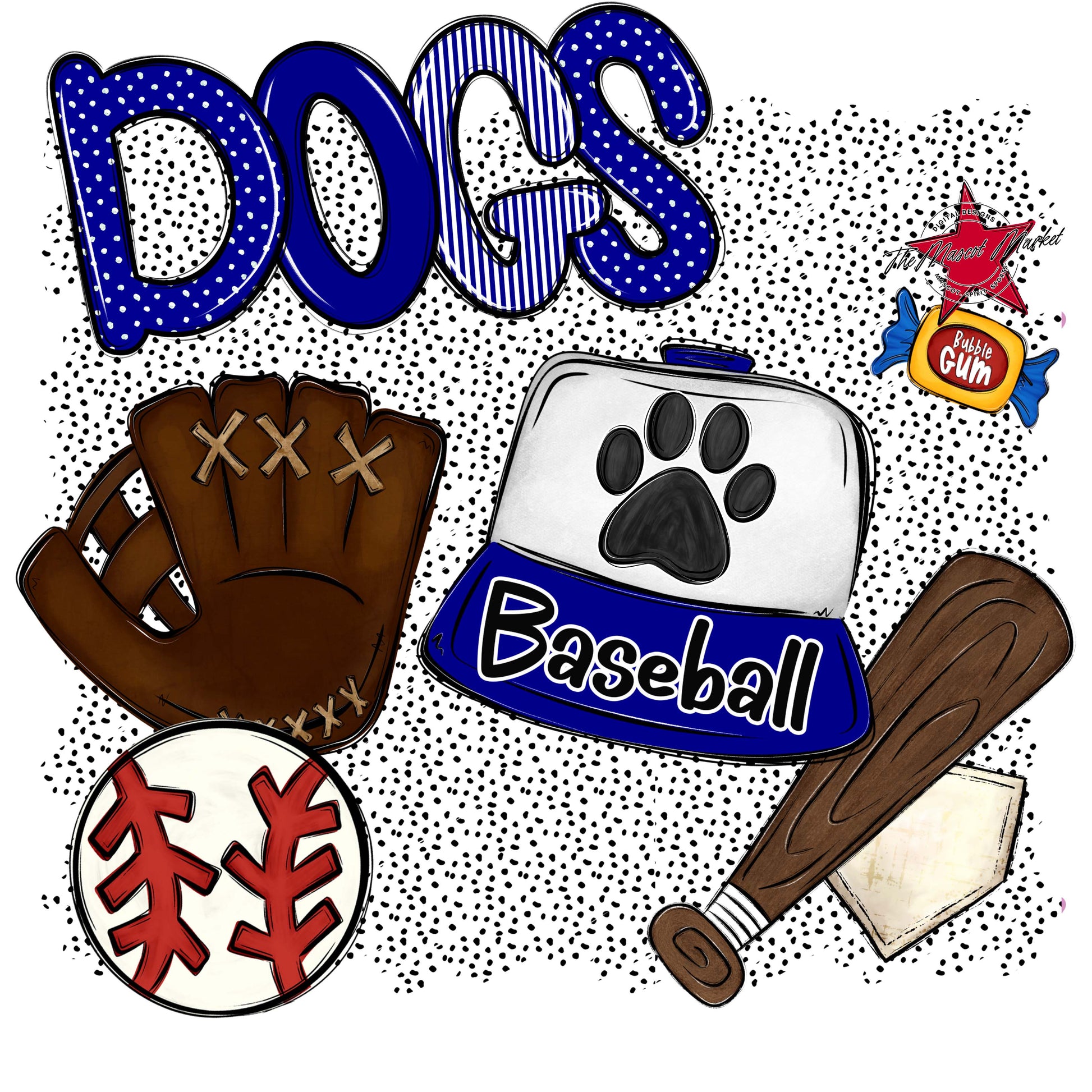 Dogs Baseball Spirit-Blue