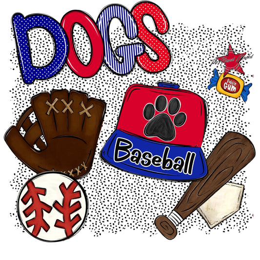Dogs Baseball Spirit-Blue & Red