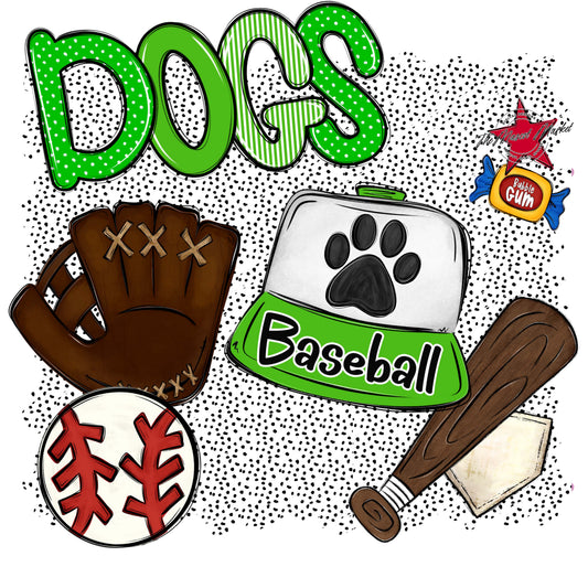 Dogs Baseball Spirit-Bright Green