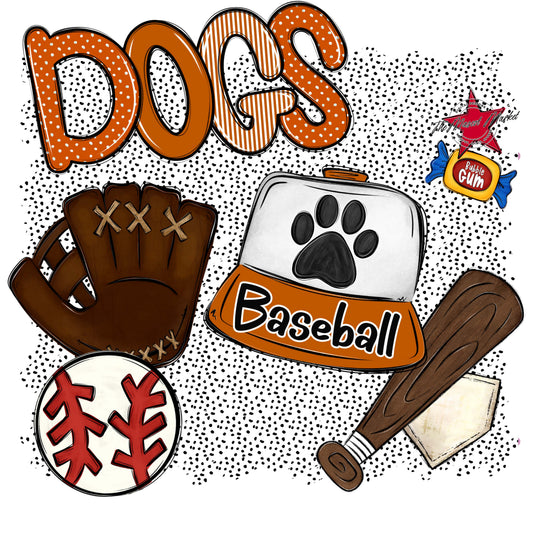 Dogs Baseball Spirit-Burnt Orange