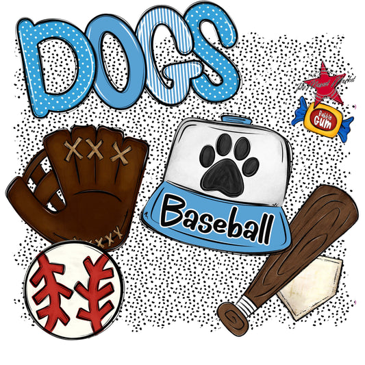 Dogs Baseball Spirit-Carolina Blue