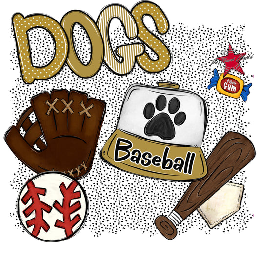Dogs Baseball Spirit-Gold