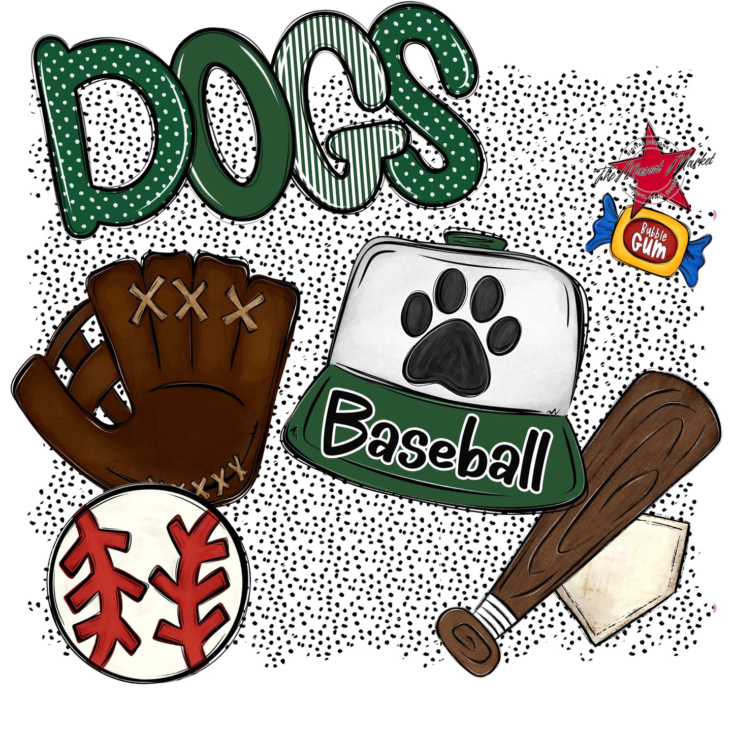 Dogs Baseball Spirit-Green