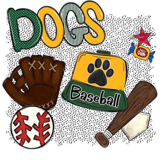Dogs Baseball Spirit-Green & Yellow