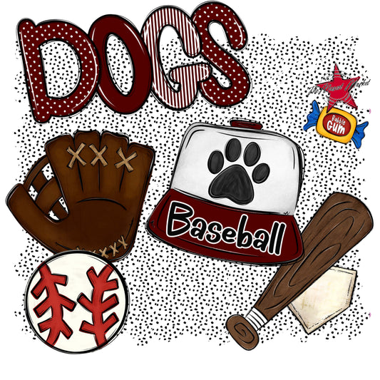 Dogs Baseball Spirit-Maroon