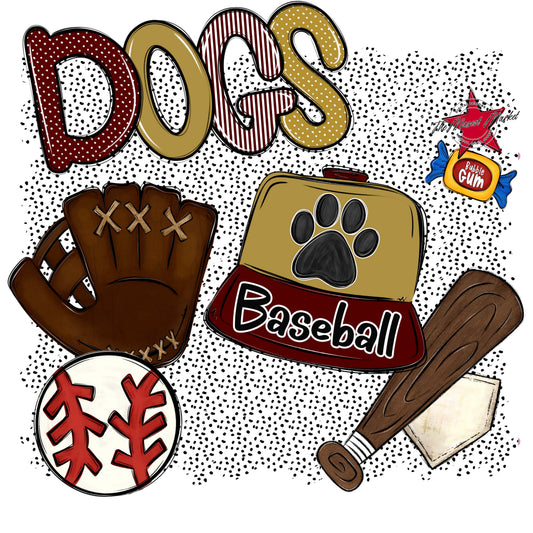 Dogs Baseball Spirit-Maroon & Gold