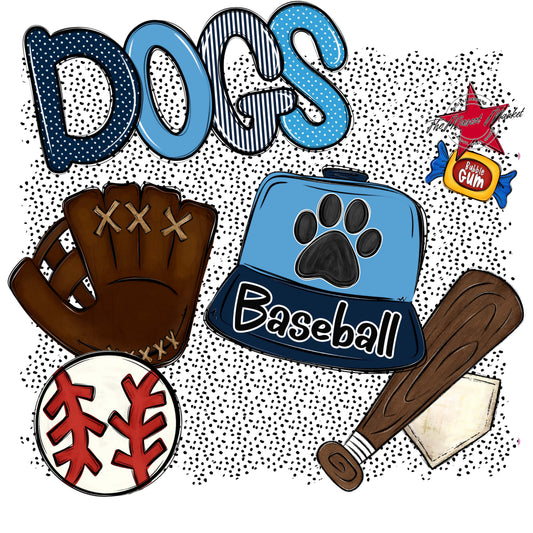 Dogs Baseball Spirit-Navy & Carolina Blue