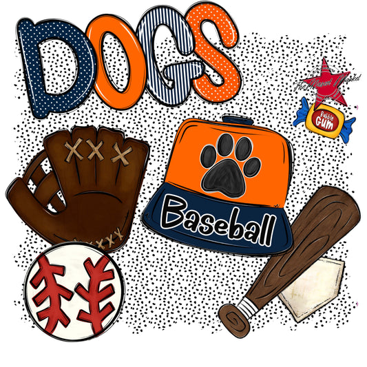 Dogs Baseball Spirit-Navy & Orange