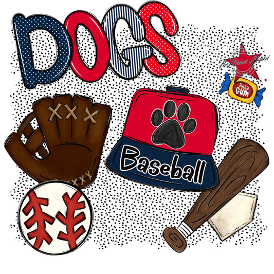 Dogs Baseball Spirit-Navy & Red