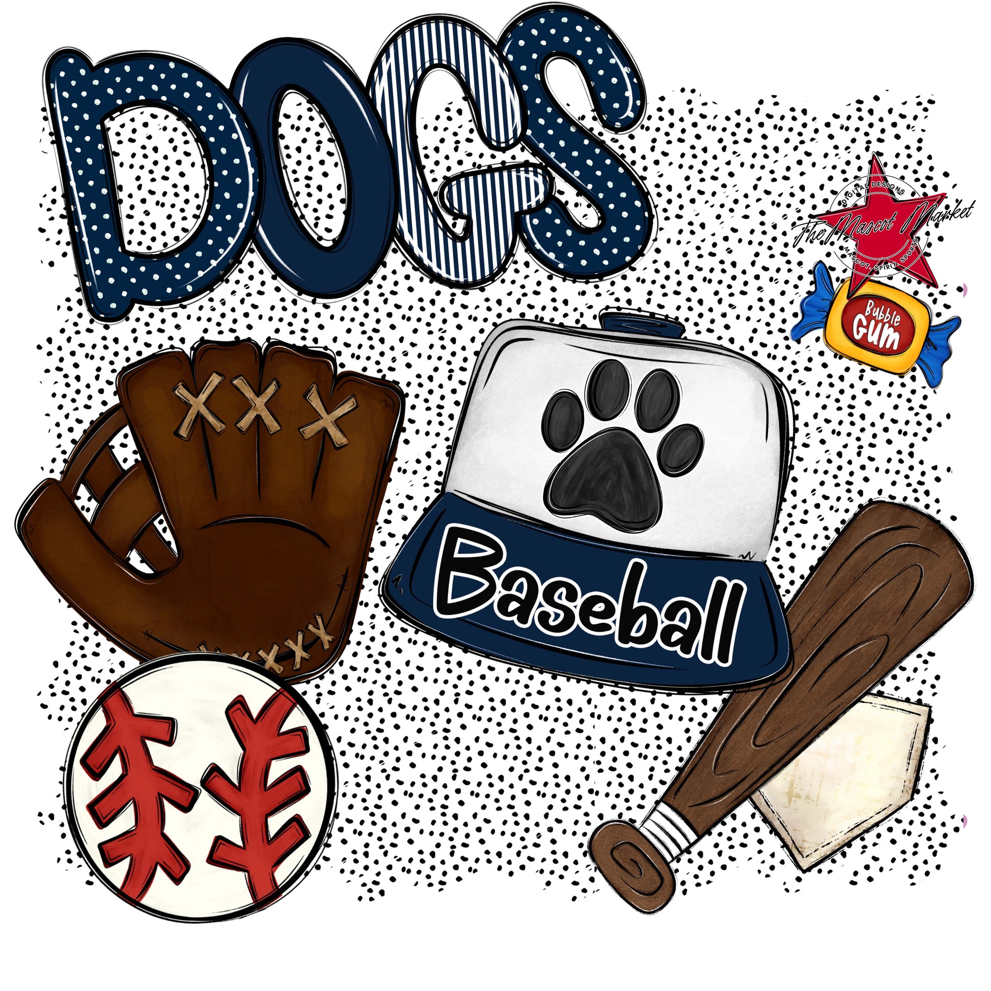 Dogs Baseball Spirit-Navy