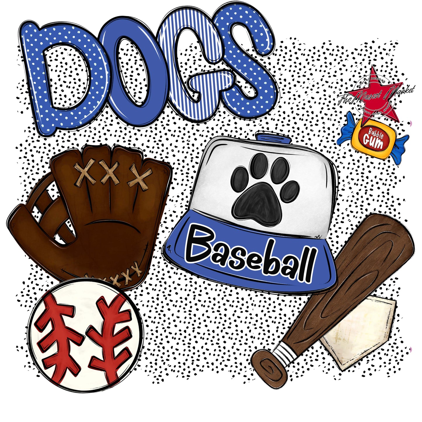 Dogs Baseball Spirit-Off Blue