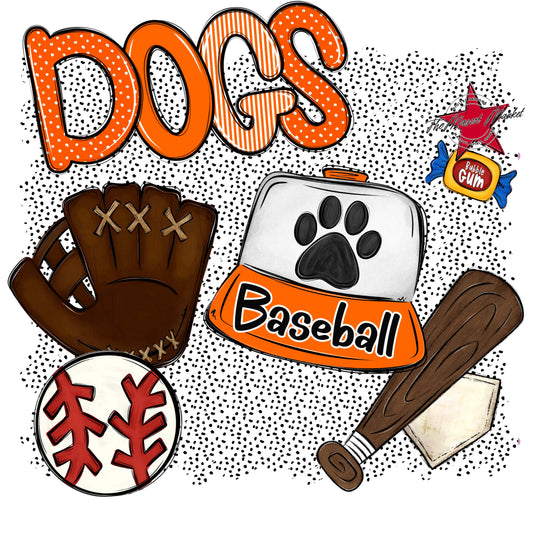 Dogs Baseball Spirit-Orange