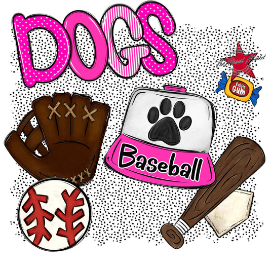 Dogs Baseball Spirit-Pink