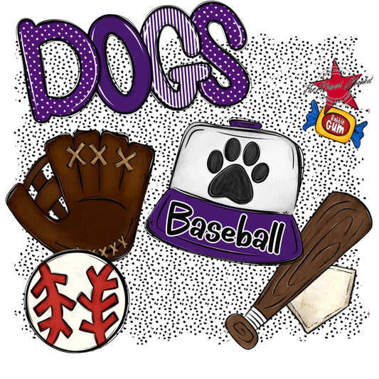 Dogs Baseball Spirit-Purple